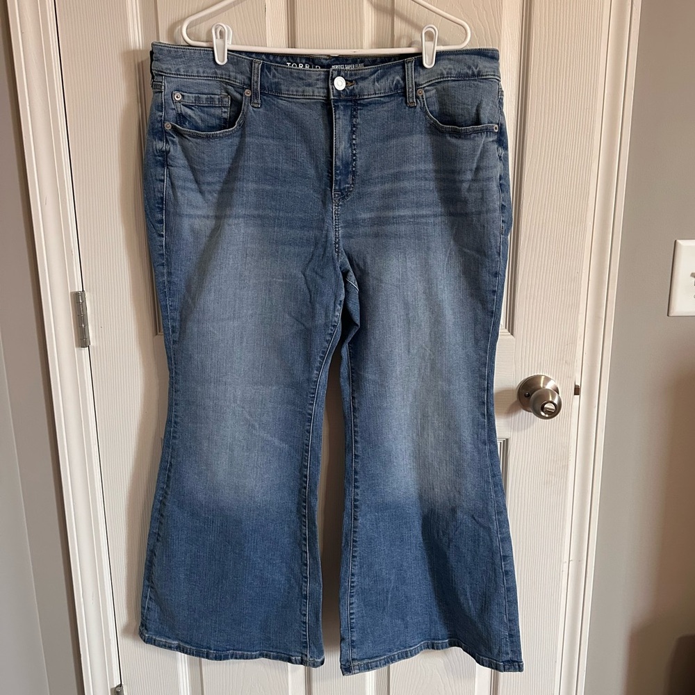Torrid Blue Flare Wide Leg Jeans Medium Wash